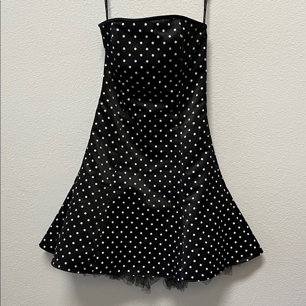 Jessica McClintock strapless polka dot Dress